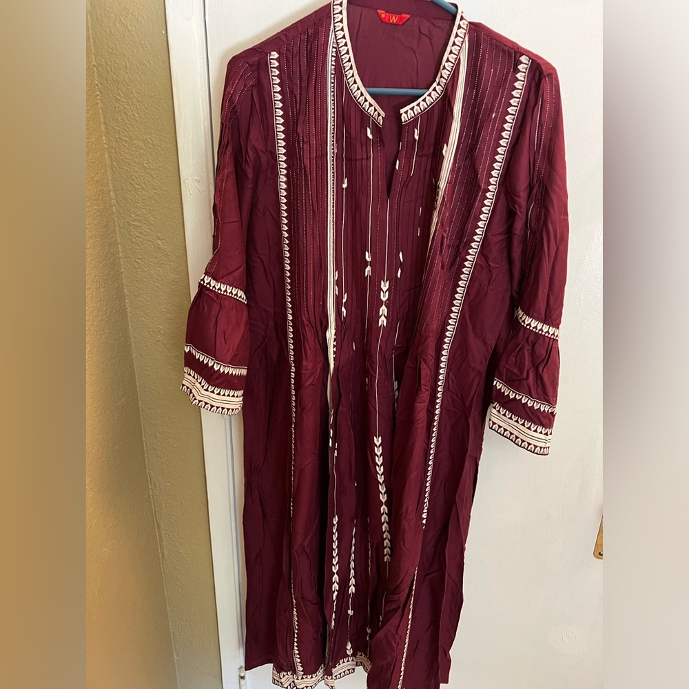 Beautiful rayon maroon women dress